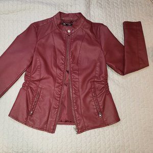 Baccini Leather Zip Jacket Women's SIZE M